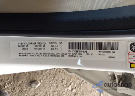 2007 Chrysler Sebring Limited из США, поврежденный, VIN 1C3LC66M37N646149